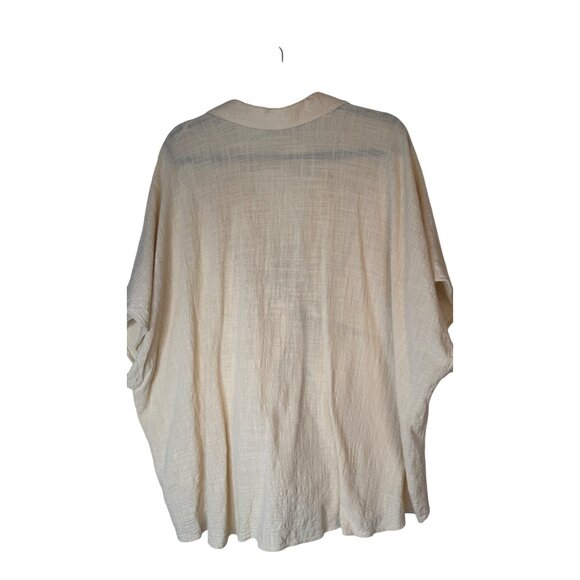 2/$30 ZARA Medium Beige Textured Knot Front Blouse Dolman Sleeves - Picture 11 of 14